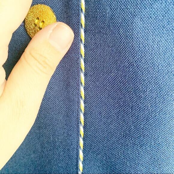 VTG Ciao LTD Short Sleeve Button Up Dress Gold Buttons Flight Attendant 1980s 8 - Picture 8 of 13